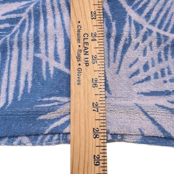 Marine Layer Terry Cloth Shirt Mens L Blue Palm Button Up Short Sleeve NEW NWT - Picture 13 of 13